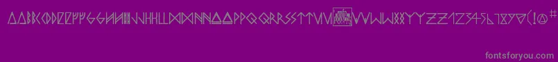 odins spear-Schriftart – Graue Schriften auf violettem Hintergrund