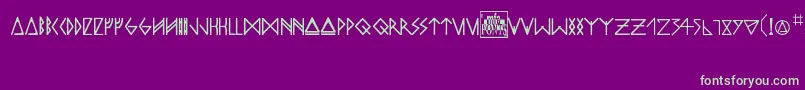 odins spear Font – Green Fonts on Purple Background