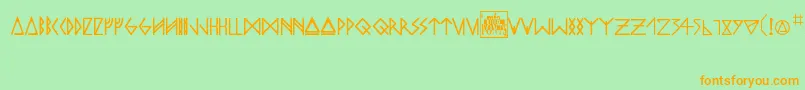 odins spear Font – Orange Fonts on Green Background