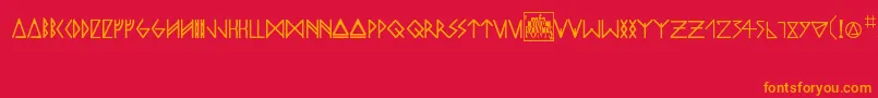 odins spear Font – Orange Fonts on Red Background