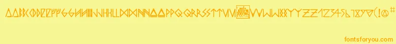 odins spear Font – Orange Fonts on Yellow Background