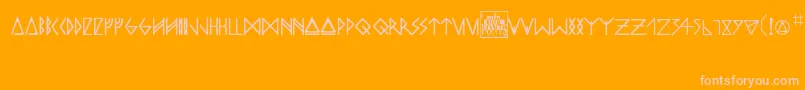 odins spear Font – Pink Fonts on Orange Background