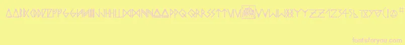 odins spear Font – Pink Fonts on Yellow Background