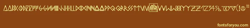 Шрифт odins spear – жёлтые шрифты на коричневом фоне