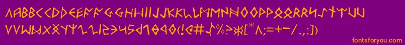 Odinson Light Font – Orange Fonts on Purple Background