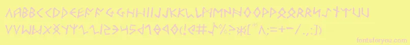 Odinson Light-fontti – vaaleanpunaiset fontit keltaisella taustalla