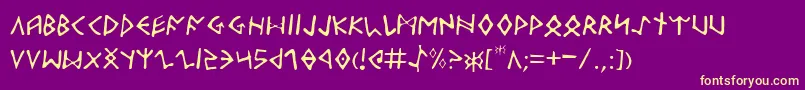 Odinson Light Font – Yellow Fonts on Purple Background