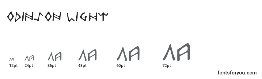 Odinson Light Font Sizes