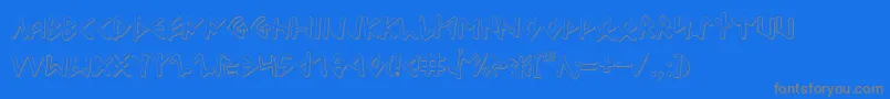 Odinson Outline-Schriftart – Graue Schriften auf blauem Hintergrund