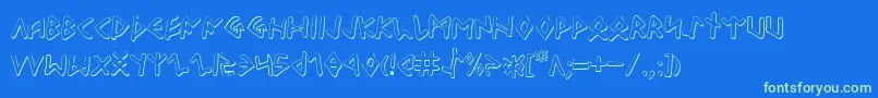 Odinson Outline Font – Green Fonts on Blue Background