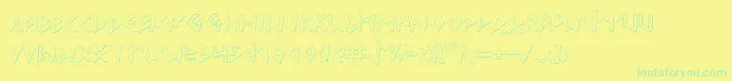 Odinson Outline Font – Green Fonts on Yellow Background