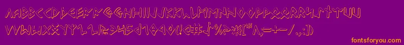 Odinson Outline Font – Orange Fonts on Purple Background