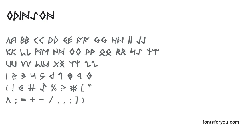 Schriftart Odinson (135926) – Alphabet, Zahlen, spezielle Symbole