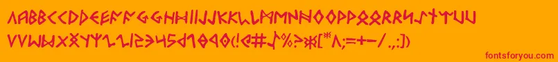 フォントOdinson – オレンジの背景に赤い文字