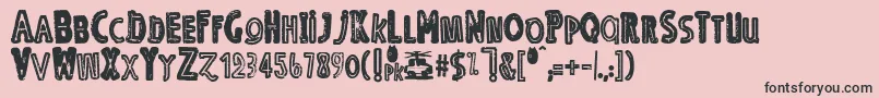 フォントOErmx – ピンクの背景に黒い文字