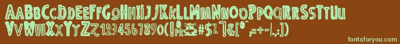 OErmx Font – Green Fonts on Brown Background