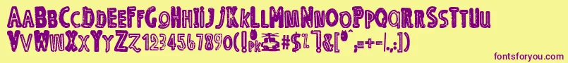 OErmx Font – Purple Fonts on Yellow Background