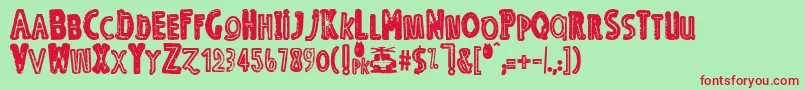 OErmx Font – Red Fonts on Green Background