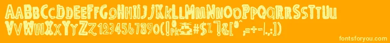 OErmx-fontti – keltaiset fontit oranssilla taustalla