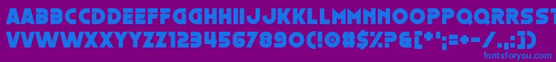 Oestrogen Font – Blue Fonts on Purple Background