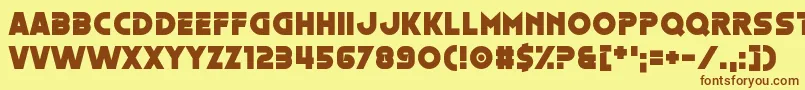 Oestrogen Font – Brown Fonts on Yellow Background