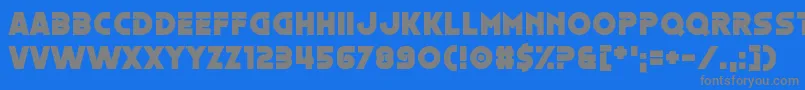 フォントOestrogen – 青い背景に灰色の文字