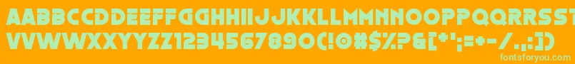 Oestrogen Font – Green Fonts on Orange Background