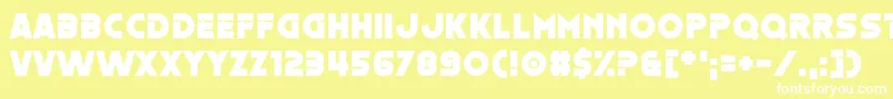 Шрифт Oestrogen – белые шрифты на жёлтом фоне