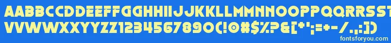 Oestrogen-fontti – keltaiset fontit sinisellä taustalla