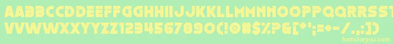 Oestrogen-fontti – keltaiset fontit vihreällä taustalla