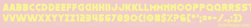 Oestrogen-fontti – keltaiset fontit vaaleanpunaisella taustalla