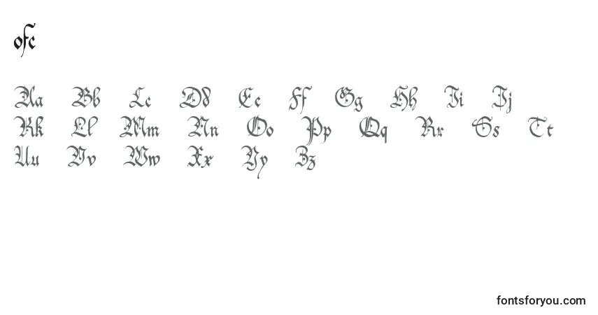 Czcionka Ofc      (135930) – alfabet, cyfry, specjalne znaki