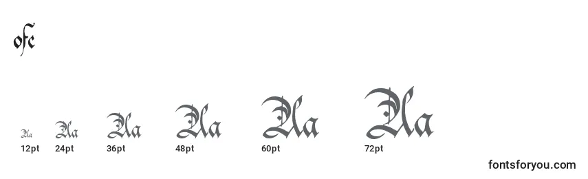 Größen der Schriftart Ofc      (135930)