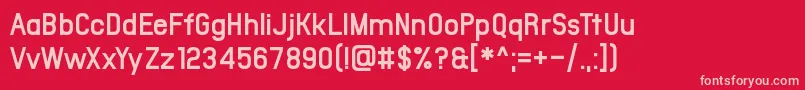 Office Square df Font – Pink Fonts on Red Background