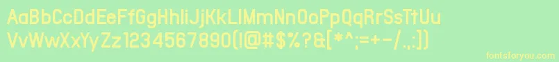Office Square df Font – Yellow Fonts on Green Background