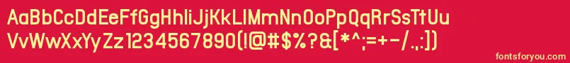 Office Square df Font – Yellow Fonts on Red Background