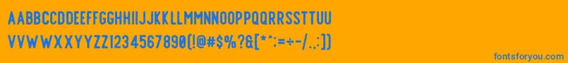 Offlander Rough Font – Blue Fonts on Orange Background