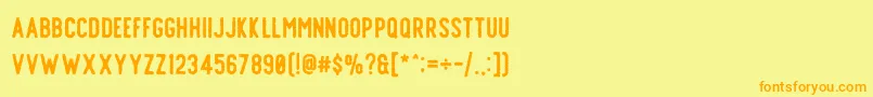 Offlander Rough Font – Orange Fonts on Yellow Background