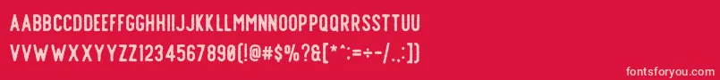 Offlander Rough Font – Pink Fonts on Red Background
