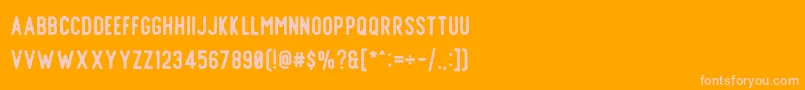 Offlander Rough-Schriftart – Rosa Schriften auf orangefarbenem Hintergrund