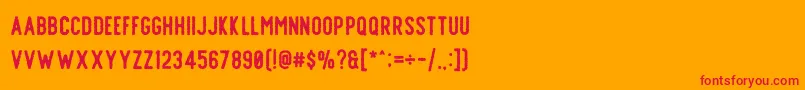 Offlander Rough-Schriftart – Rote Schriften auf orangefarbenem Hintergrund