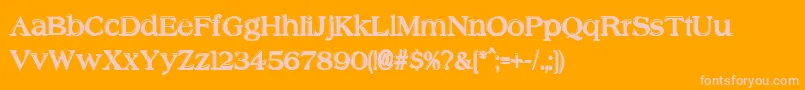 Offset Plain Font – Pink Fonts on Orange Background