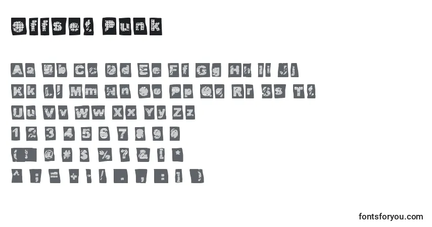 Шрифт Offset Punk – алфавит, цифры, специальные символы