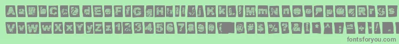 Offset Punk Font – Gray Fonts on Green Background