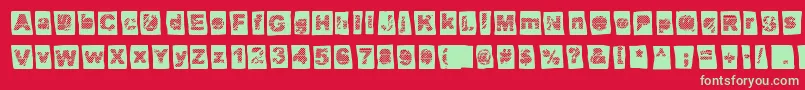 Offset Punk Font – Green Fonts on Red Background