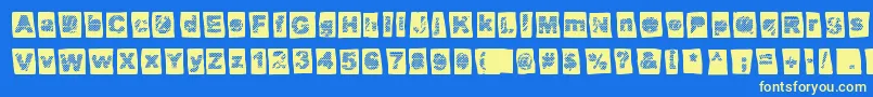 Offset Punk Font – Yellow Fonts on Blue Background