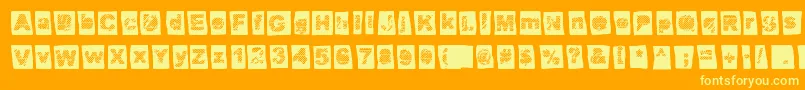 Offset Punk Font – Yellow Fonts on Orange Background