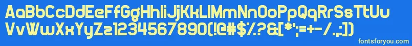 Oganesson Font – Yellow Fonts on Blue Background