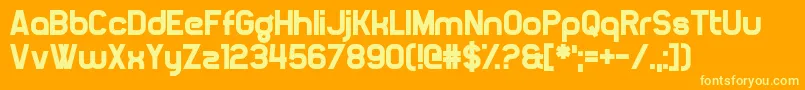 Oganesson Font – Yellow Fonts on Orange Background