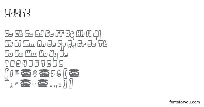 Czcionka OGGLE    (135937) – alfabet, cyfry, specjalne znaki